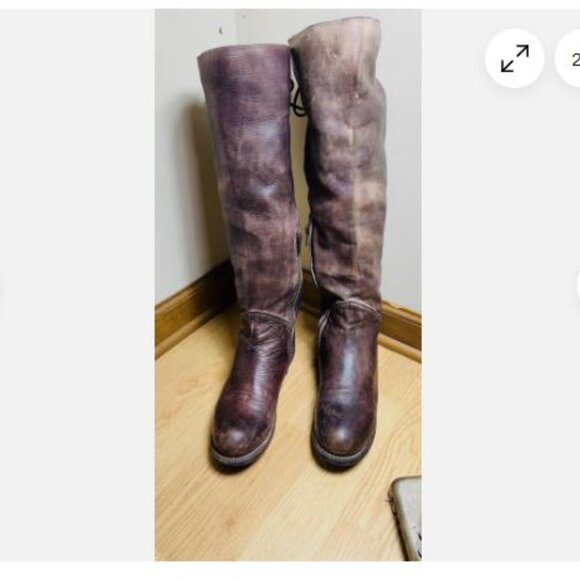 Bed Stu Cobbler MANCHESTER Tall Knee Boot Women's US 8 Rear Lace Side Zip - Picture 3 of 10